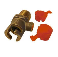 Bayonet Propane Valve Cap, Red, 100 Pack