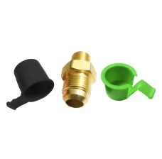 CGA 440 Cap, For Liquid Oxygen - 100 Pack - Green