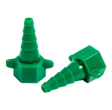 Green X-Mas Tree Non-Swivel Barb Adapter, For DISS Oxygen Outlets - 50 Pack