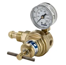 RegO CGA 580 x 1/4" FNPT Regulator + Gauge, 25-200 PSIG