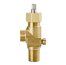 Sherwood 1214Y Series ASB Packed Valve, Wrench Operated, CGA 660 Outlet, 3/4" Inlet, 1/4" Inlet Tap