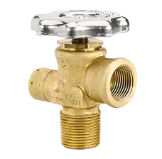 Low Pressure Brass Diaphragm Valve, CGA 510 Outlet, 3/4" Inlet, 450 PSI 
