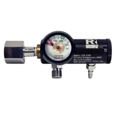 EMS Oxygen Regulator - 25 LPM, CGA 540 w/ Dual D.I.S.S & Barb