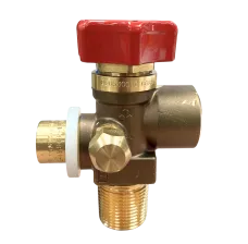 Low Pressure Brass Diaphragm Valve ¾" NGT, CGA 555, CG-7, 435 PSI w/ Pressurizing Port
