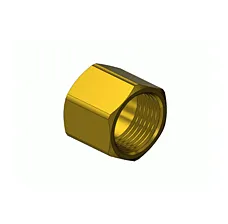 CGA 028 Railroad-Type Brass Hose Nut, For Oxygen