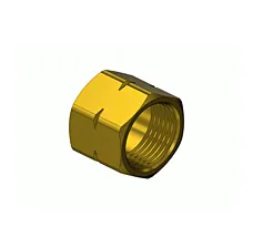 CGA 029 Railroad-Type Brass Hose Nut, For Fuel Gas
