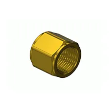 CGA 024 "C" Size Brass Hose Nut, For Oxygen