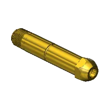 Threaded Inlet Nipple, CGA 296, Western #29-3, 1/4 NPTM, 3"