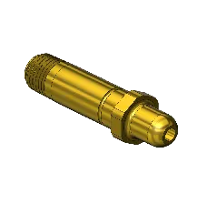 Threaded Inlet Nipple, Western #83, CGA 350, 1/4NPTM, 2.5"