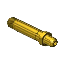 Threaded Inlet Nipple, Western #87, CGA 350, 1/4nptm, 3"