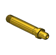 Threaded Inlet Nipple, CGA 350, 1/4NPTM, 3.5"LNG