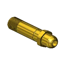 Western #65 - Nipple, CGA 540/ CGA 555, 9/16-25 UNS, 2.5" LNG.