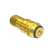 Nipple, CGA 520, 1/4 NPTM, 1.75 LG, WITH O-RING