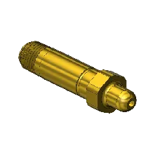 Threaded Inlet Nipple, Western #13-3, CGA 326, 1/4NPTM, 2.5"