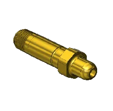 Threaded Inlet Nipple, Western #14-3, CGA 346, 1/4'' NPTM, 2.5"