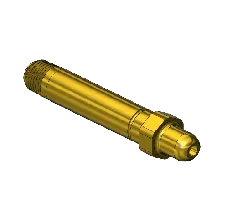 Threaded Inlet Nipple, CGA 346, 1/4'' NPTM, 3.5" LNG