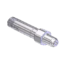 Check Valve Nipple, CGA 347, 1/4NPTM, 3.0"LNG