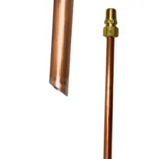 Hard "K" copper 1/4" dip tube, 53” overall length with inlet, + brass ¼" MNPT fitting