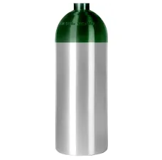 Aluminum Medical Oxygen (O2) Cylinder - No Valve - 4.0 Cubic Foot