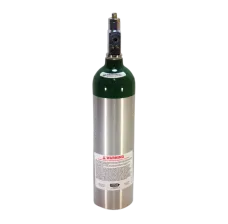 Aluminum Medical Oxygen (O2) "B" AKA "M6" Cylinder, CGA 870 Post Valve Included, 6.0 Cubic Foot